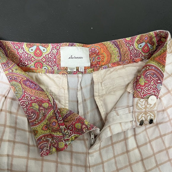 Elevenses Wide Leg Cream and Tan Pants Size 2 - Picture 5 of 11